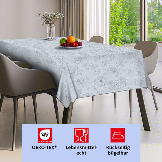 Tischdecke Manhattan Palmas grau image number null